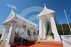 buddha Footprint of Buddhism on big hill in Ko Si Chang Island C