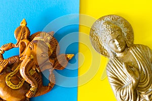 Buddha and ganesha figurine