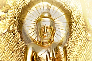 Buddha gold statue, photo shot at Bangkok, Thailand.