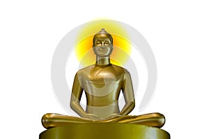 Buddha gold on a white background