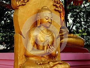 Buddha golden statue in a temple at Sarnath