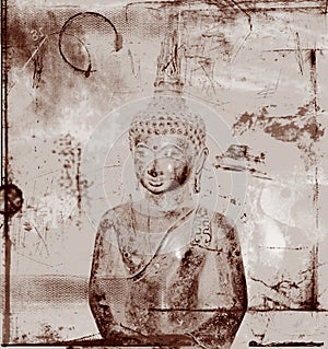 Buddha on grungy background