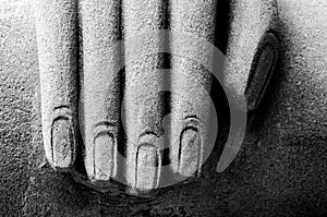 Buddha Hand and Buddha Statue at Ayutthaya city