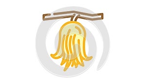 buddha hand lemon color icon animation