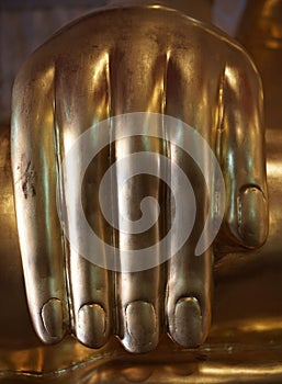 Buddha hand statue in Thailand on September 24,2017