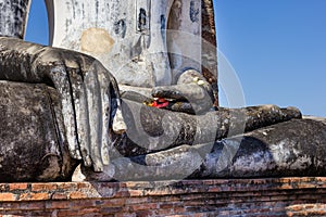 Buddha hand in a temple,Sukhothai,Thailand