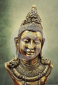 Buddha head bronze statue