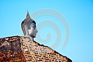 Buddha Head at temple Wat Yai Chai Mongkol