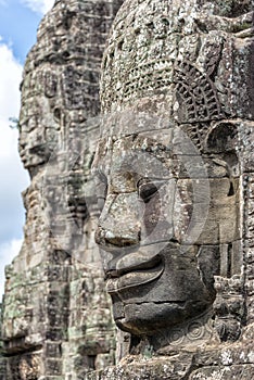 Buddha heads at Bayon temple, Angkor Wat, Cambodia