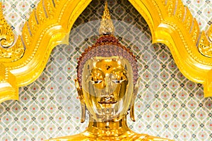 Buddha headshot at Wat Traimit temple, Bangkok, Thailand