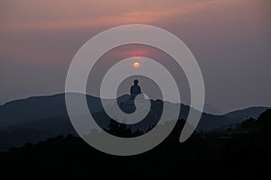 Buddha in Honk Kong during Sunset