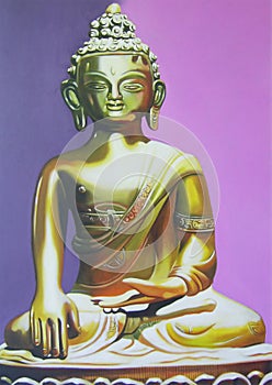 Buddha illustration painting meditation