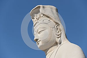 Buddha image, blue-sky background