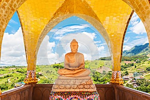 Buddha image and blue sky, Phasornkaew