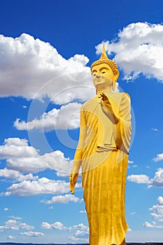 Buddha image and bright sky