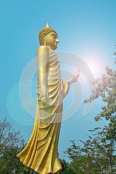 Buddha image and bright sky