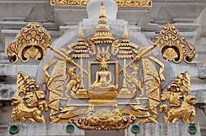 Buddha image in Buddhist temple.