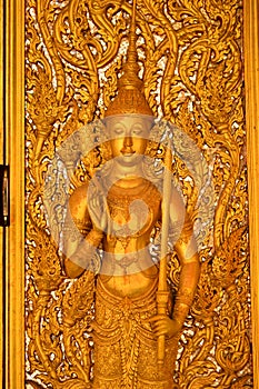 Buddha image on the door