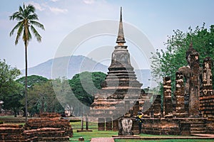 Buddha image in Sukhothai Historical Park, Temple Thailand