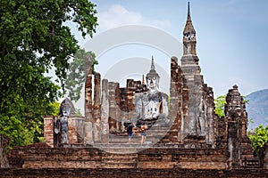 Buddha image in Sukhothai Historical Park, Temple Thailand