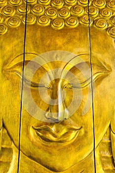 Buddha image in Thai style wood graving