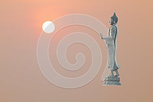 Buddha image in walking posture