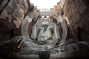 Buddha Image At Wat Srichum In Sukhothai Historical Park