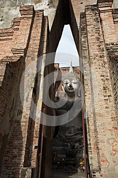 Buddha Image At Wat Srichum In Sukhothai Historical Park