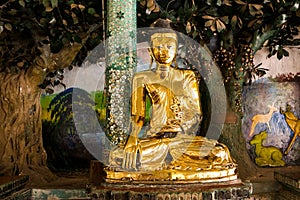 Buddha images around  the Shwedagon Pagoda Yangon, Myanmar.