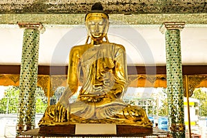 Buddha images around  the Shwedagon Pagoda Yangon, Myanmar.