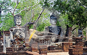 Buddha images in Kamphaeng Phet Historical Park, Thailand