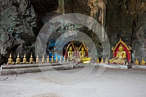 Buddha images in Khao Luang Cave,Phetchaburi province,Thailand