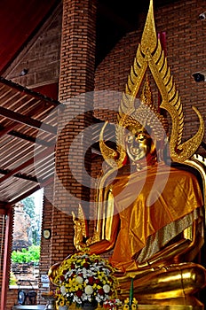 Buddha images at temples in Ayutthaya, Thailand