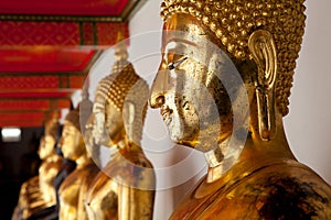 Buddha images. Wat Pho, Bangkok, Thailand.