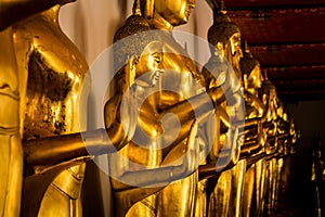 Buddha images in the Wat Pho Buddhist temple complex in Bangkok