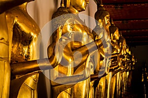 Buddha images in the Wat Pho Buddhist temple complex in Bangkok photo