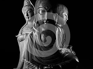 Buddha and Ksitigarbha and Avalokitasvara Bodhisattva/Guan Yin/Guanshiyin sculpture