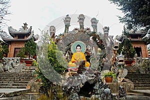 Buddha in Ky Vien pagoda in Dalat. Vietnam