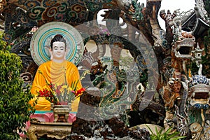 Buddha in Ky Vien pagoda in Dalat. Vietnam