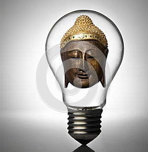 Buddha in a light bulb