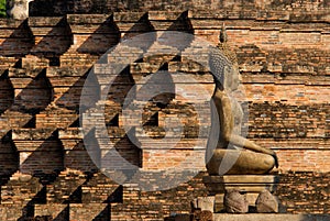 Buddha and lovely brick pattern