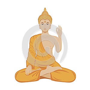 Sitting Buddha in lotus position vector
