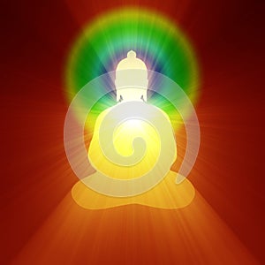 Buddha meditation inner light halo