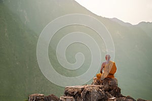 Buddha monk practice meditation