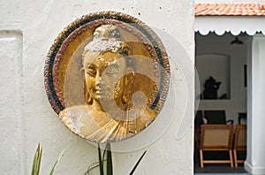 Buddha motif in restaurants in Pondicherry, India