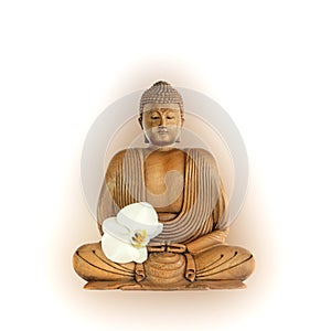 Buddha with Orchid Flower