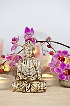 Buddha And Orchid Still Life