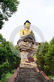 Buddha Park of Ravangla. Beautiful huge statue of Lord Buddha, at Rabangla, Sikkim, India. Gautam Buddha statue in the Buddha Park