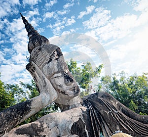 Buddha park.Tourist attraction and public park in Vientiane Laos