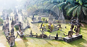 Buddha park.Tourist attraction and public park in Vientiane Laos